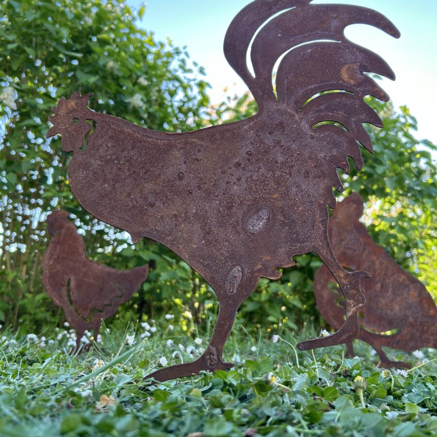 Décoration de jardin - Coq métallique